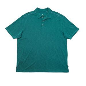 Tommy Bahama Polo Shirt Mens XL Extra Large Jade Green Space Dye Short Sleeve